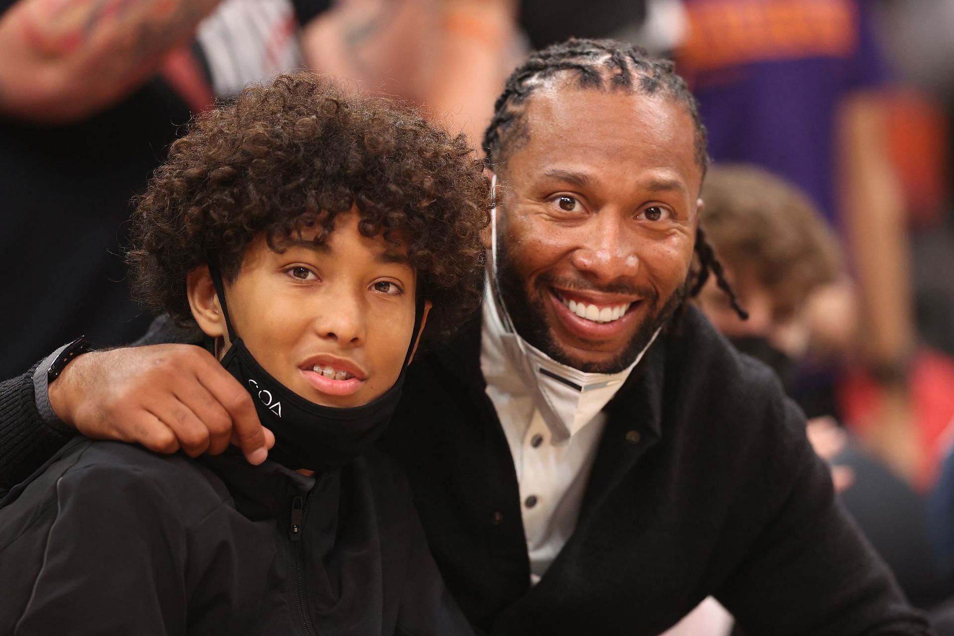 Devin (L) with his father Larry Fitzgerald - Source: Getty